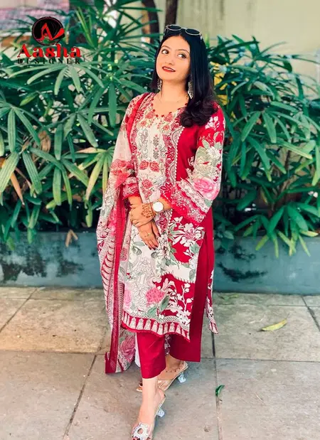 Aasha 1173 Cotton Dupatta Pakistani Salwar Kameez Whlesale Clothing Suppliers In India